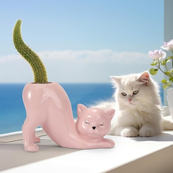 NEW Cat Planter Pot , Indoor and Outdoor Plant Displays - Picture 3 of 8